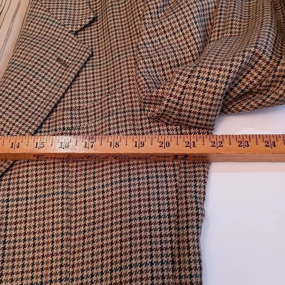 Vintage Hunting Horn by J Riggins Houndstooth Wool Blend Sports Coat/Blazer  42L